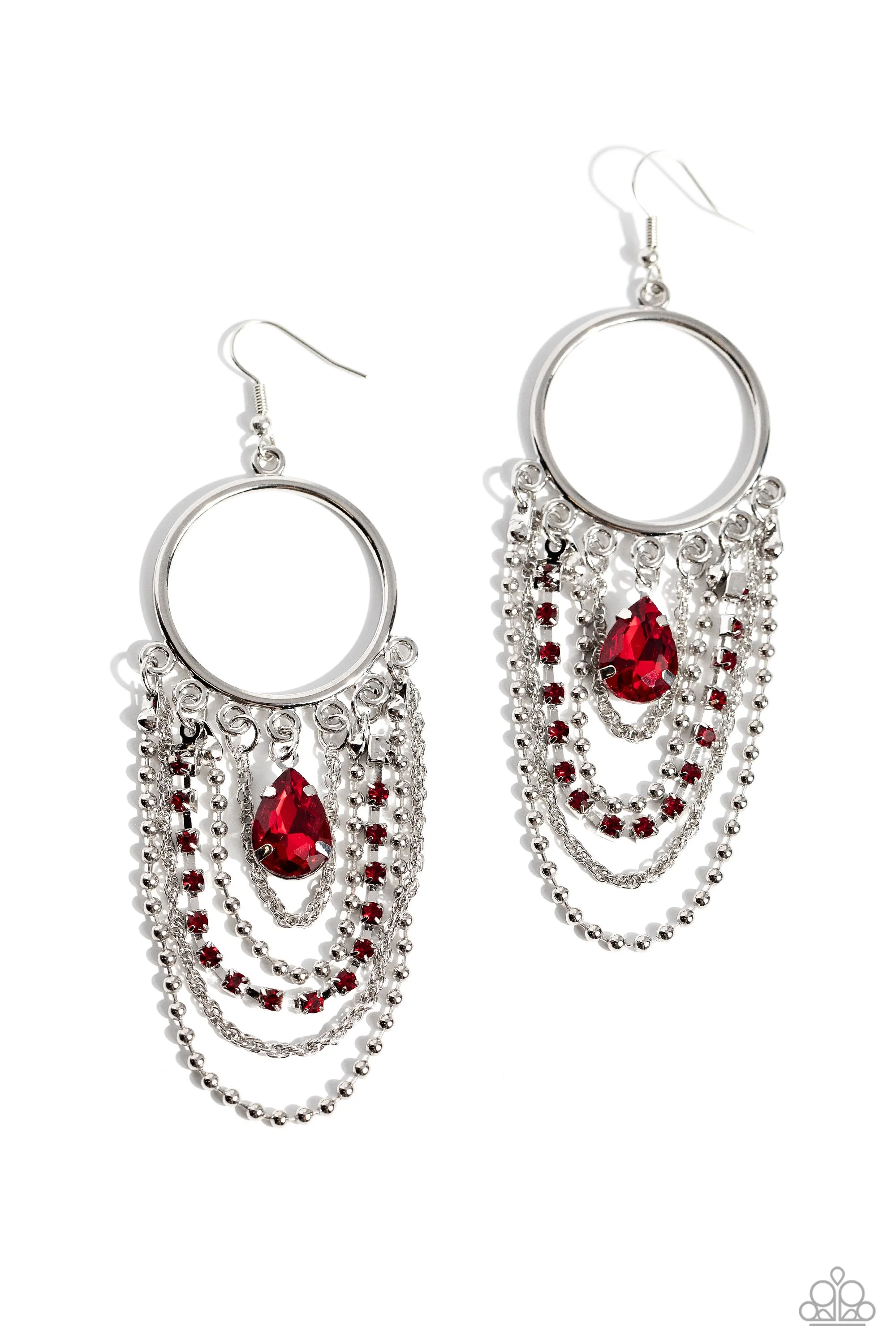 Cascading Clash Red Paparazzi Accessories — Summer Rainbow